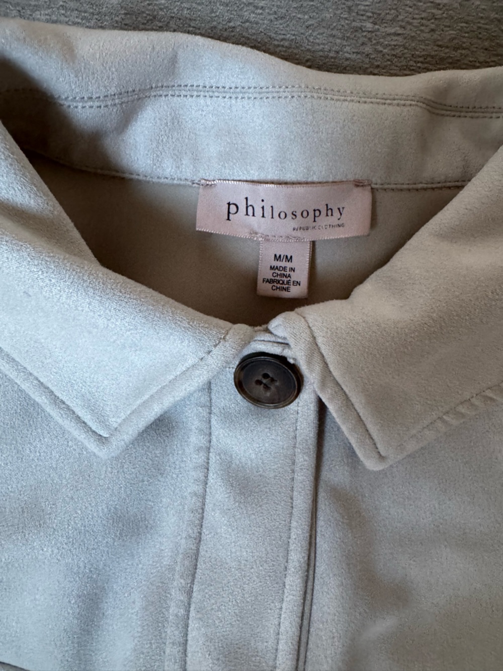 Philosophy Light Beige Button-Front Jacket - Picture 4 of 7